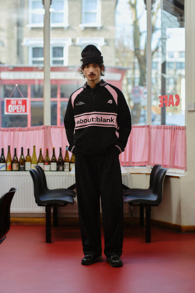 knitted cycling top black/pink