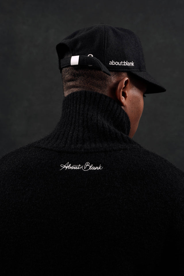 mohair roll neck black