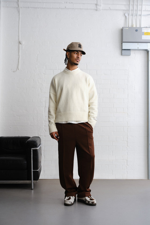 mohair knitted crewneck ecru/mint
