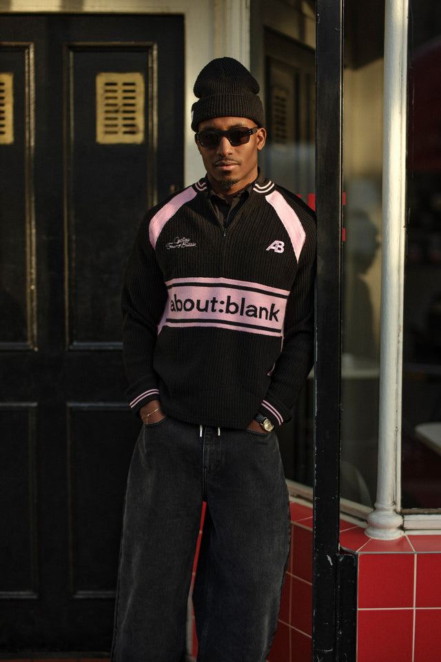 knitted cycling top black/pink