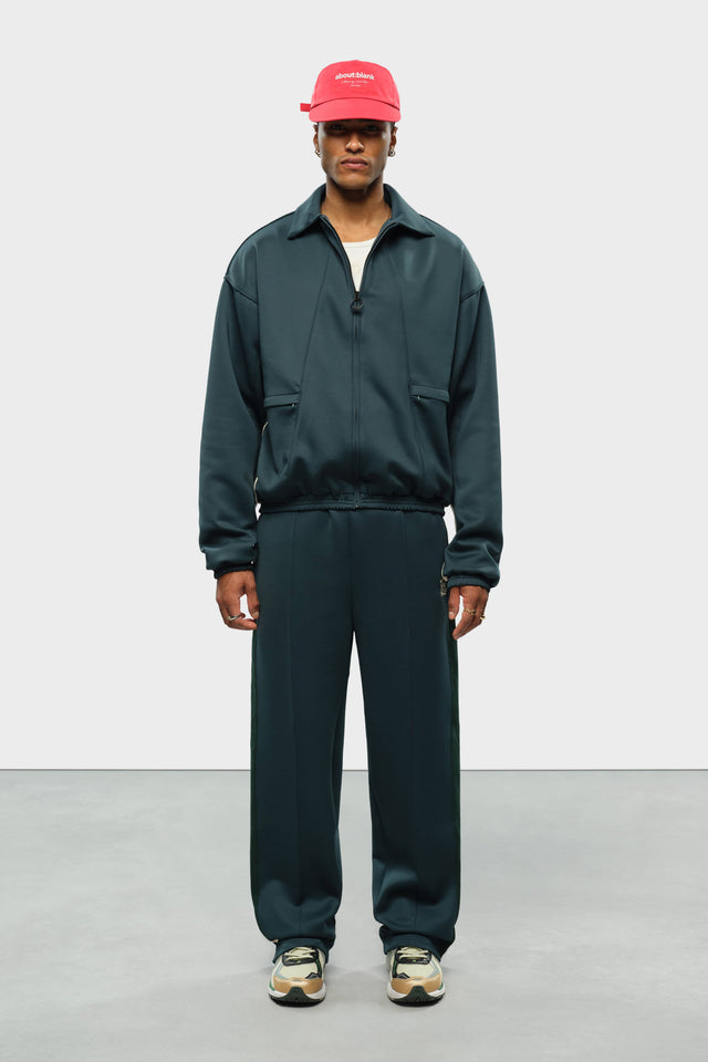 monogram track jacket epsom green/ecru