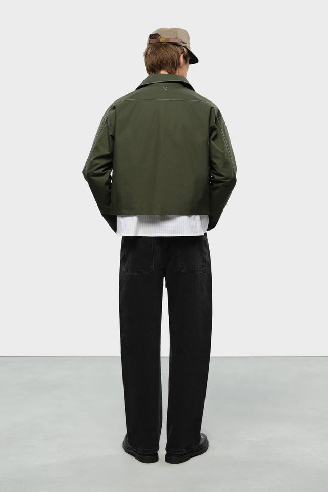 utility jacket green/ecru