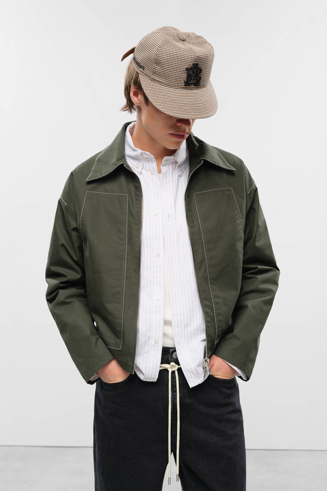 utility jacket green/ecru