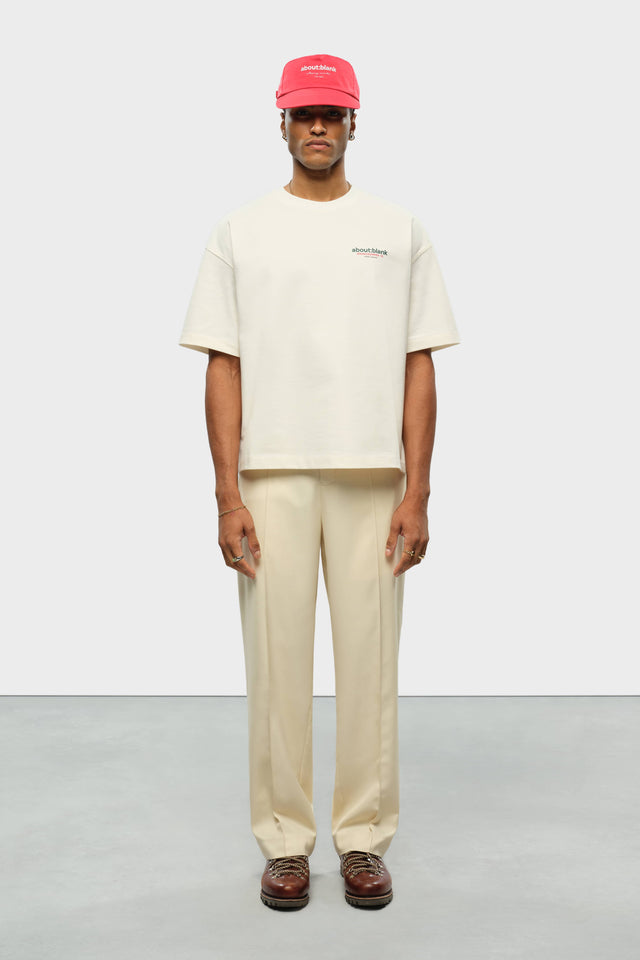 everyday pleated trouser ecru