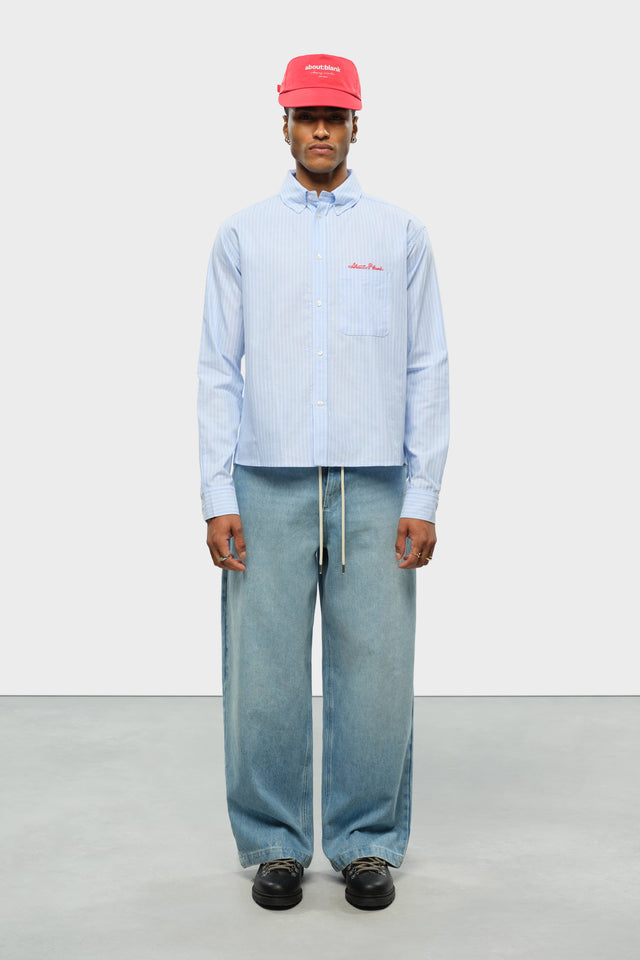 oxford script shirt blue/white