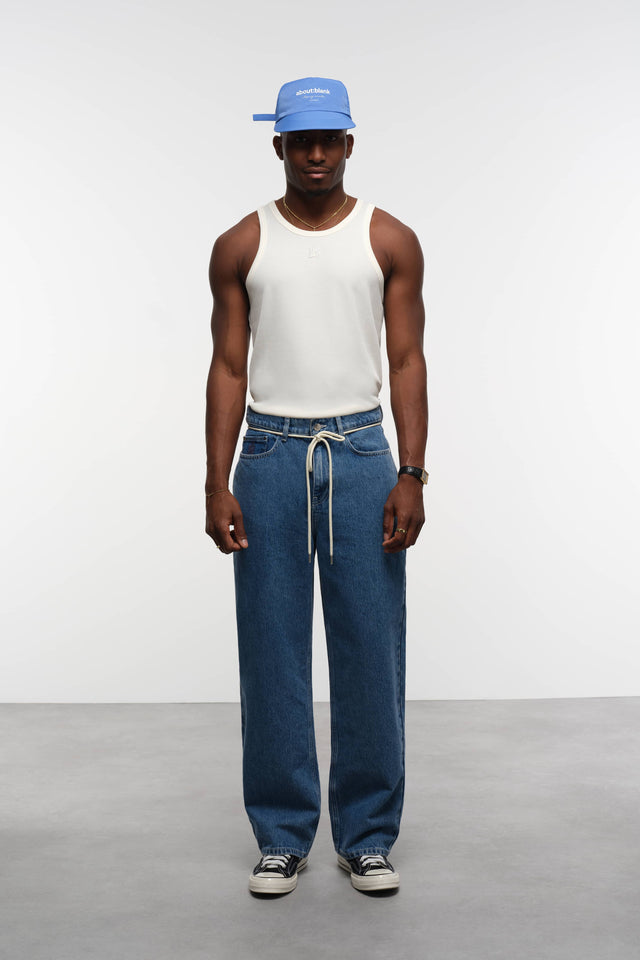 relaxed denim mid wash