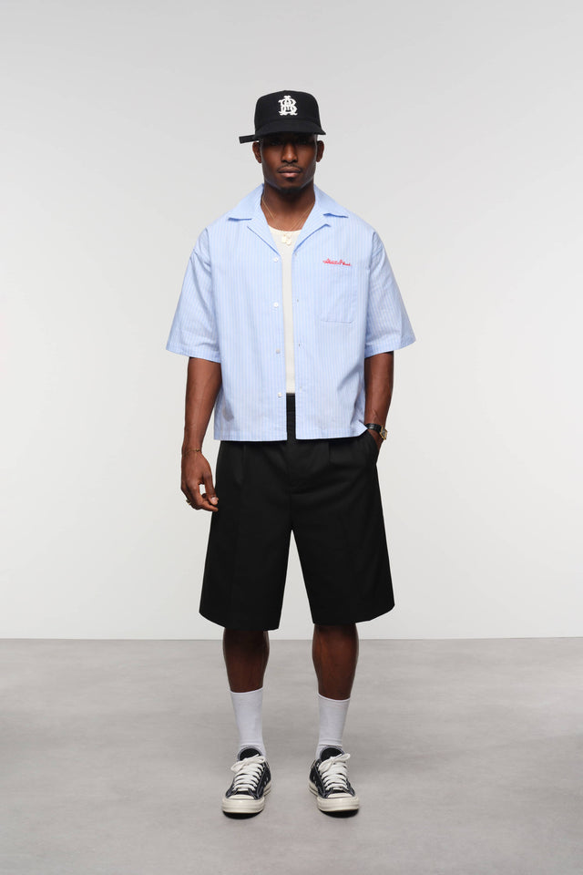 script short sleeve shirt blue/white