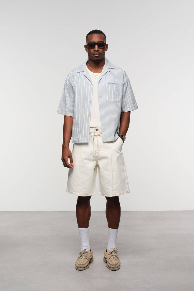 patchwork script shirt green/white