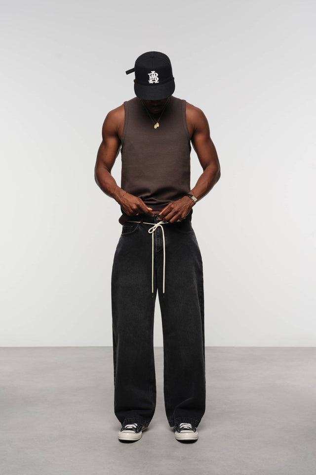 wide leg denim jean vintage black