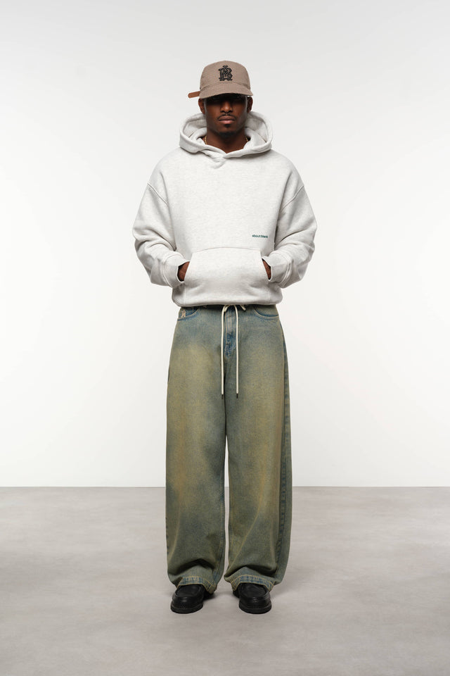 box hoodie grey marl/epsom green