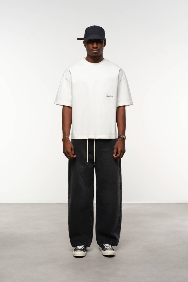 banner t-shirt oat/black