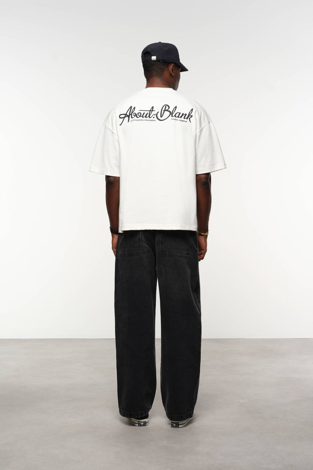 banner t-shirt oat/black