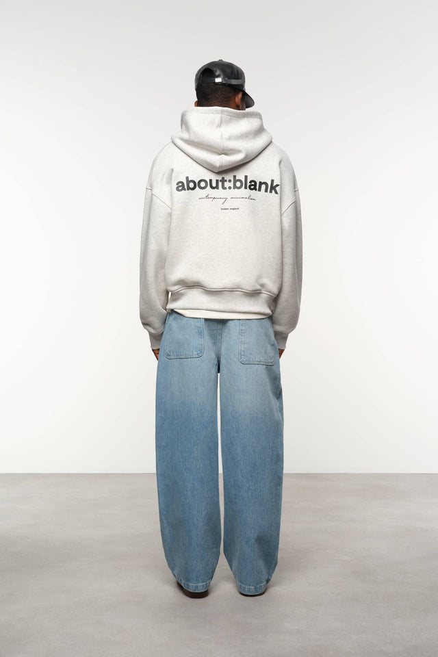 box zip hoodie grey marl/black