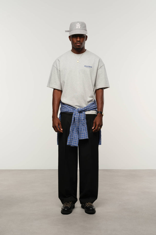 emblem t-shirt grey marl/blue