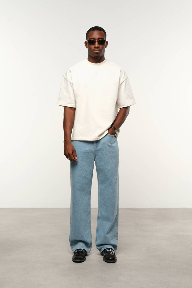 monogram mock neck t-shirt oat