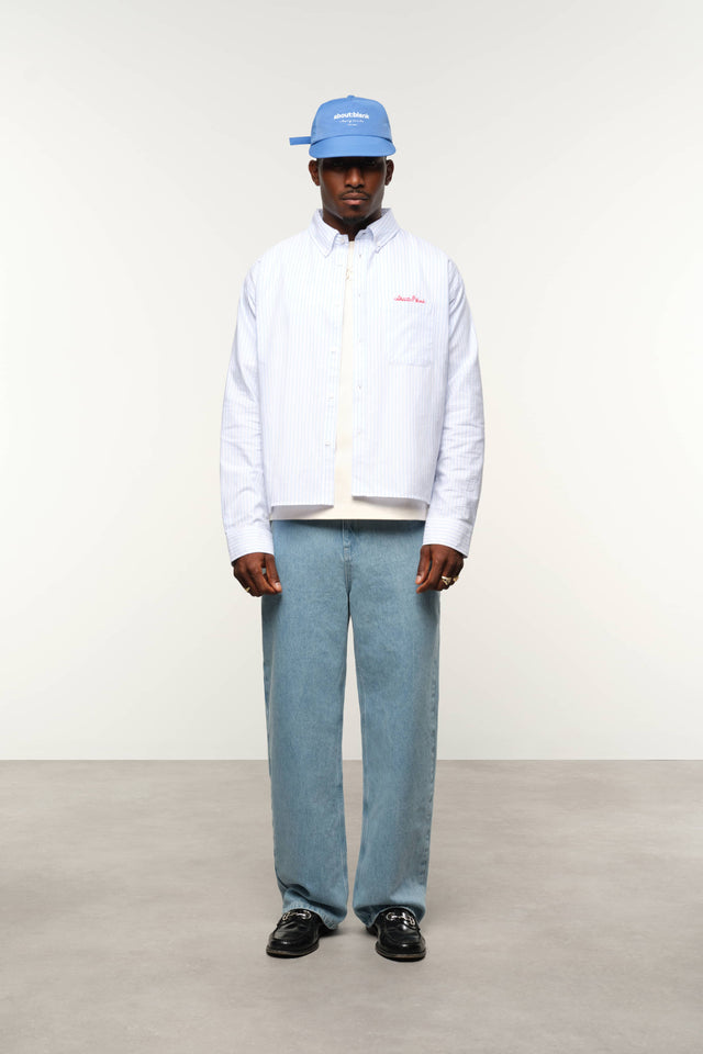 oxford script shirt white/blue