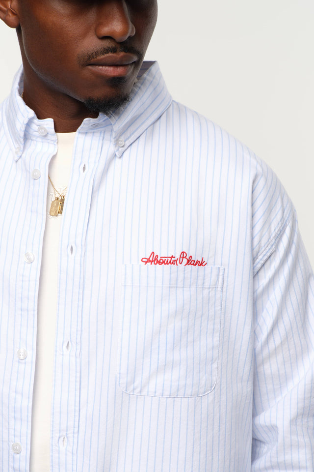 oxford script shirt white/blue