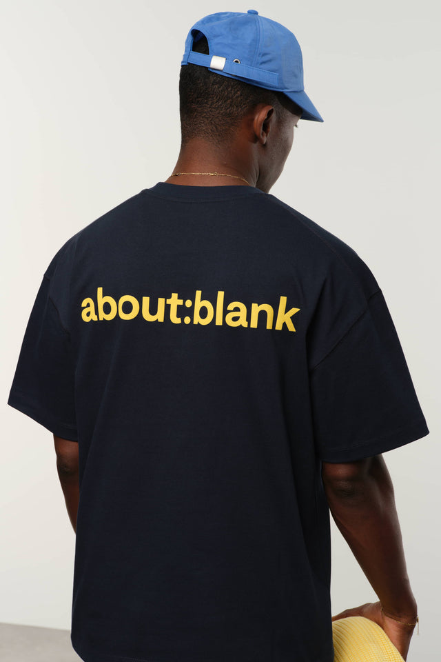 reverse t-shirt navy/yellow