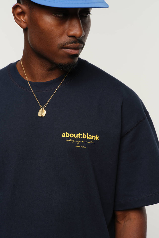 reverse t-shirt navy/yellow