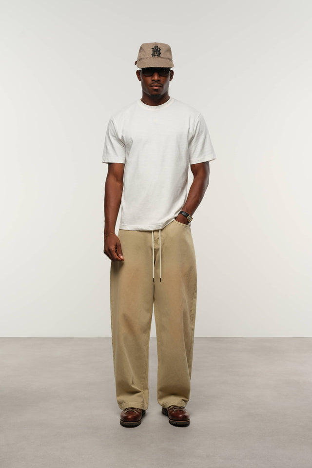 wide leg denim sand wash