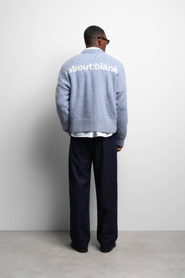 mohair knitted crewneck blue/ecru