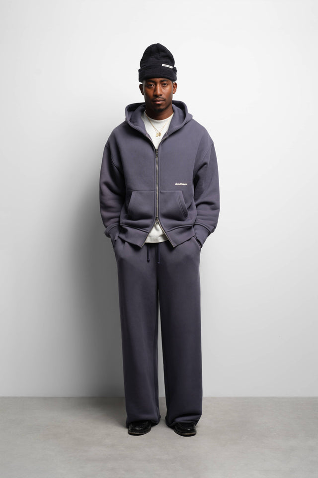 cut off sweatpant smoke blue/ecru