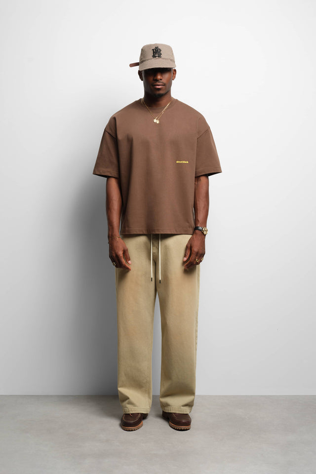 box t-shirt brown/yellow