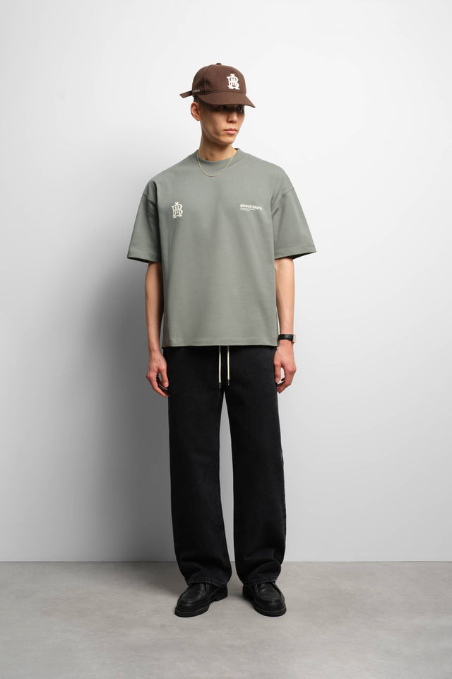 dual logo t-shirt sage/ecru