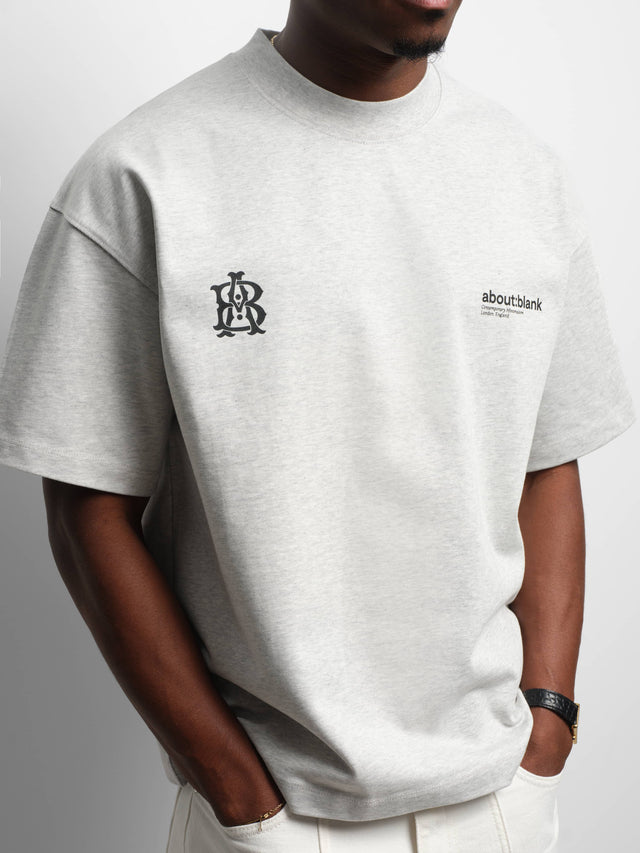 dual logo t-shirt grey marl/black