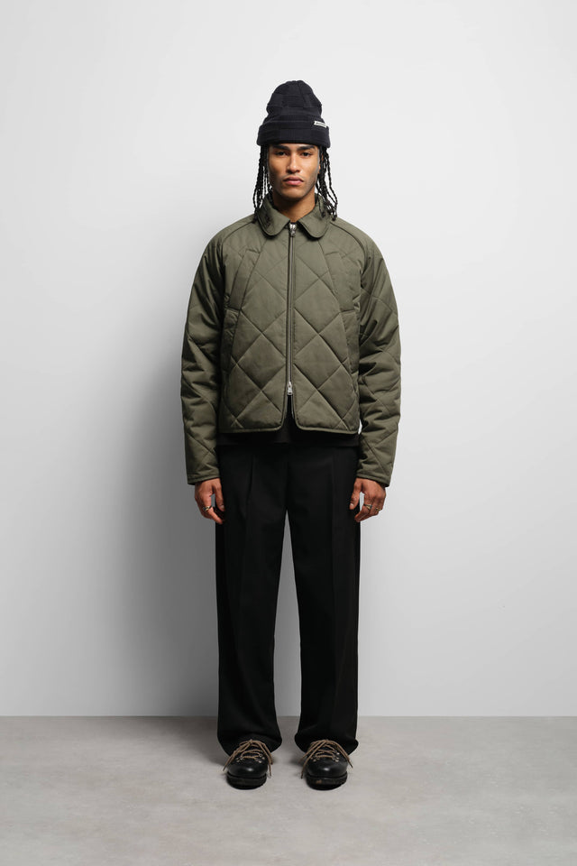 liner quilted jacket sage