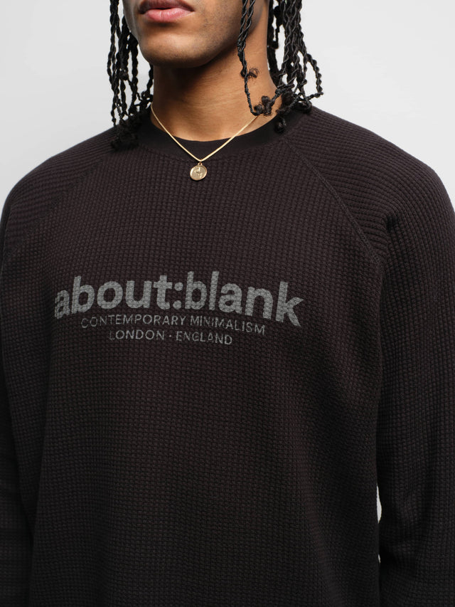 garcon long sleeve waffle black