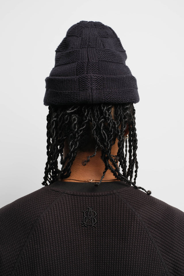 garcon long sleeve waffle black