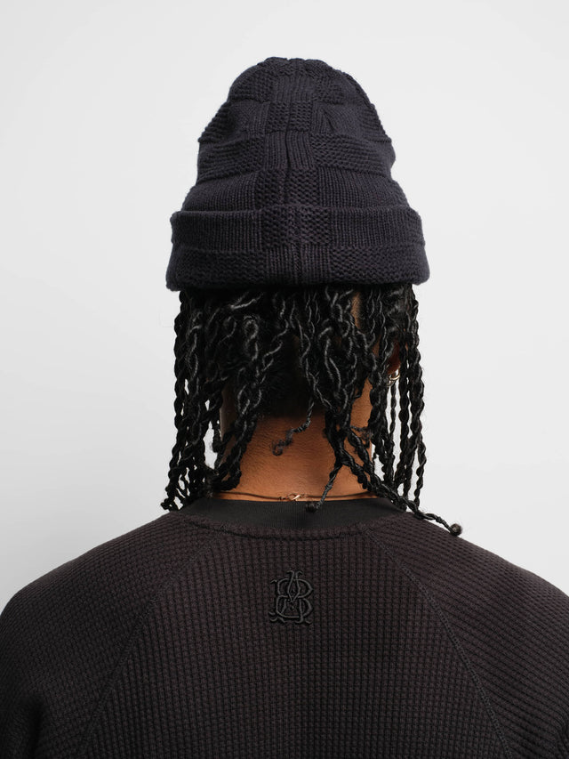 garcon long sleeve waffle black