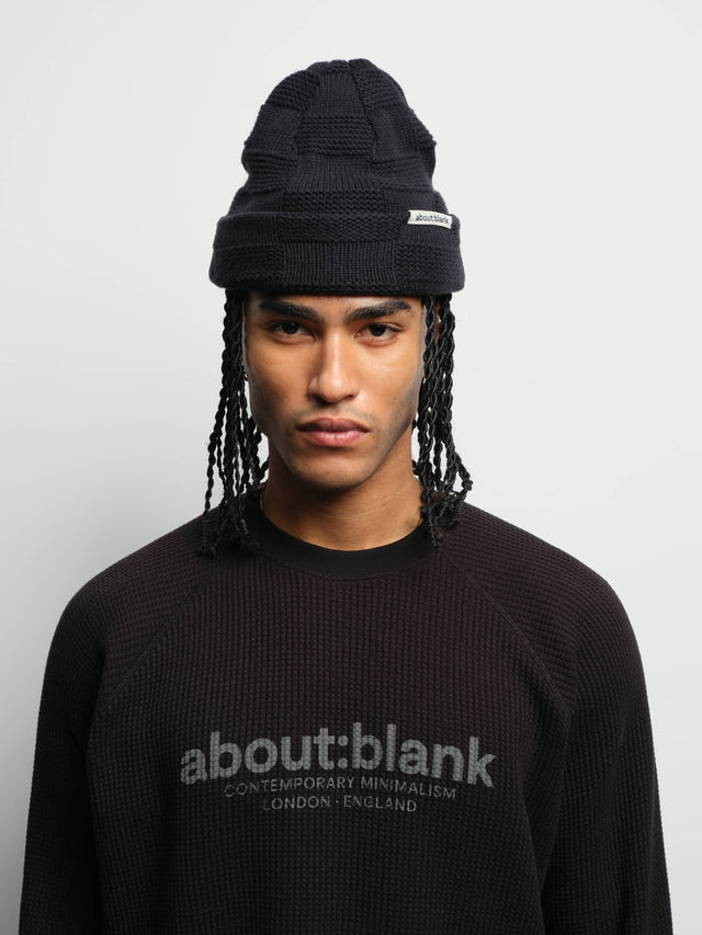 garcon long sleeve waffle black