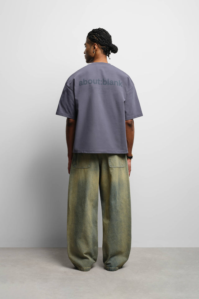 washed box t-shirt smoke blue