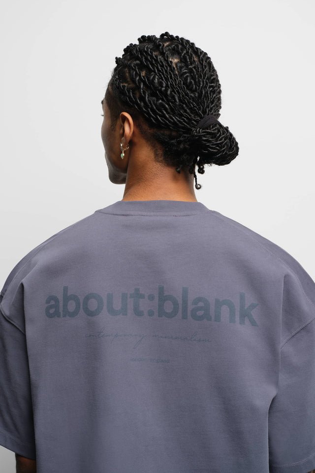 washed box t-shirt smoke blue