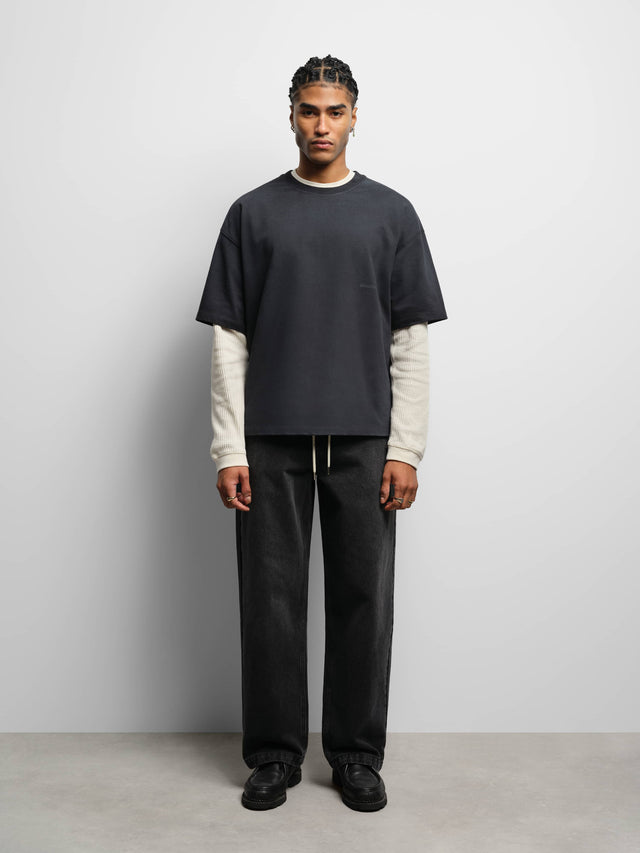 washed box t-shirt black