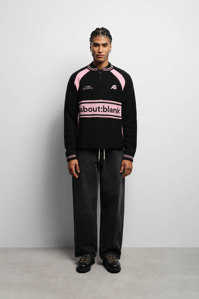 knitted cycling top black/pink