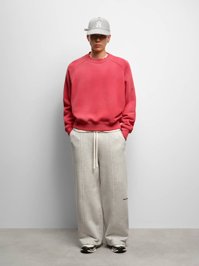 washed raglan sweat red