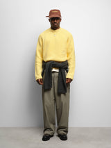 rib mock neck crew yellow