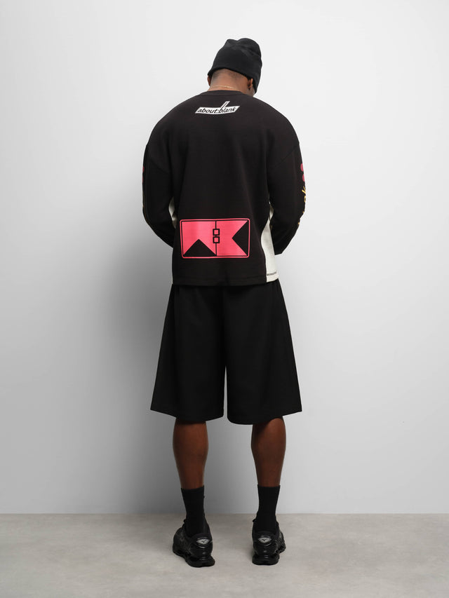 slalom graphic waffle t-shirt black