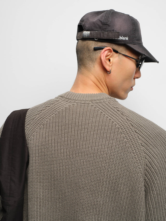 rib mock neck crew sage