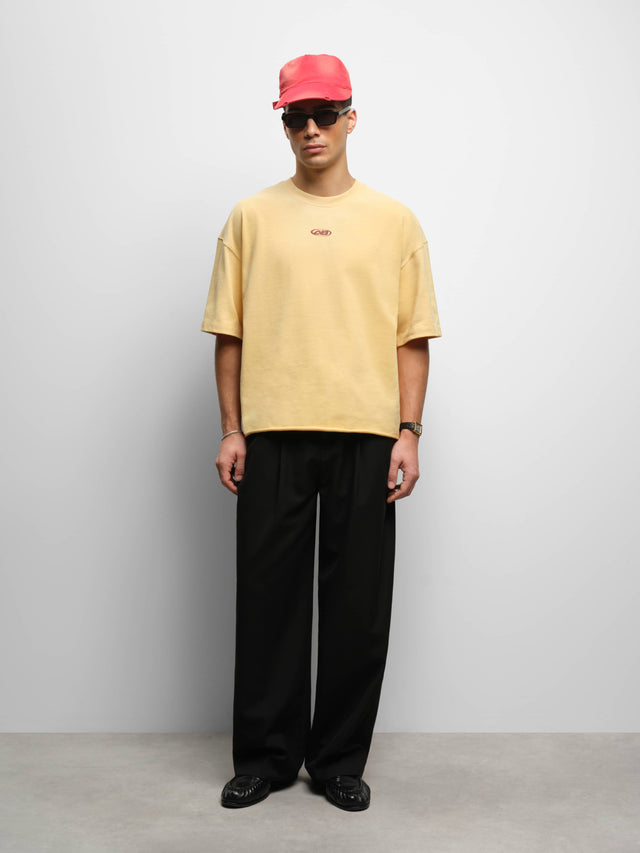 raw hem ellipse t-shirt yellow