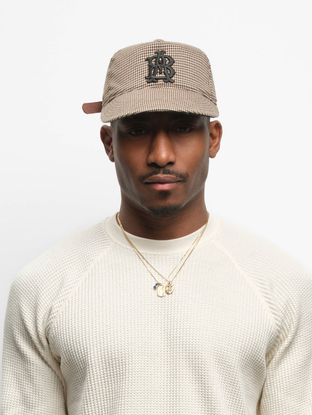 monogram wool cap puppytooth