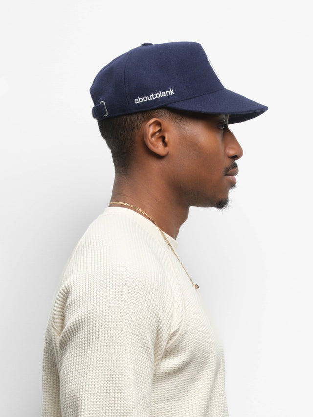 monogram cap wool navy/ecru