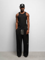 pleated sweatpant black/ecru