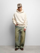 box hoodie ecru/black