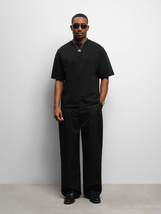 mock neck t-shirt black/ecru