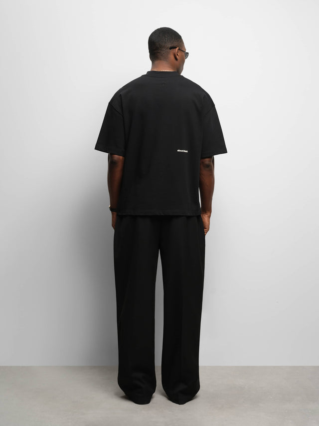 tailored wide leg trouser black