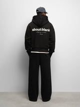 box zip hoodie black/ecru